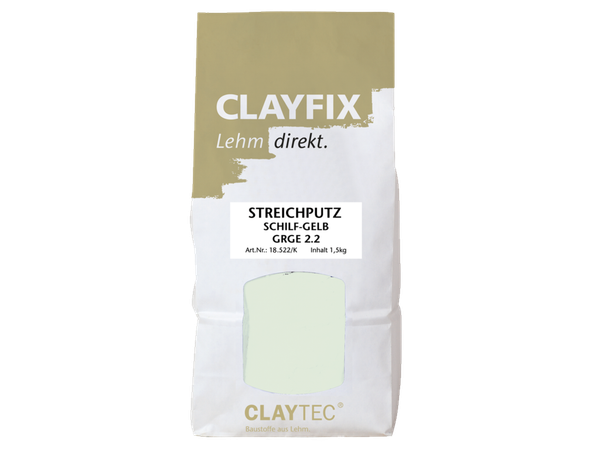 CLAYFIX Lehm direkt Streichputz, 1,5kg, Feinkorn